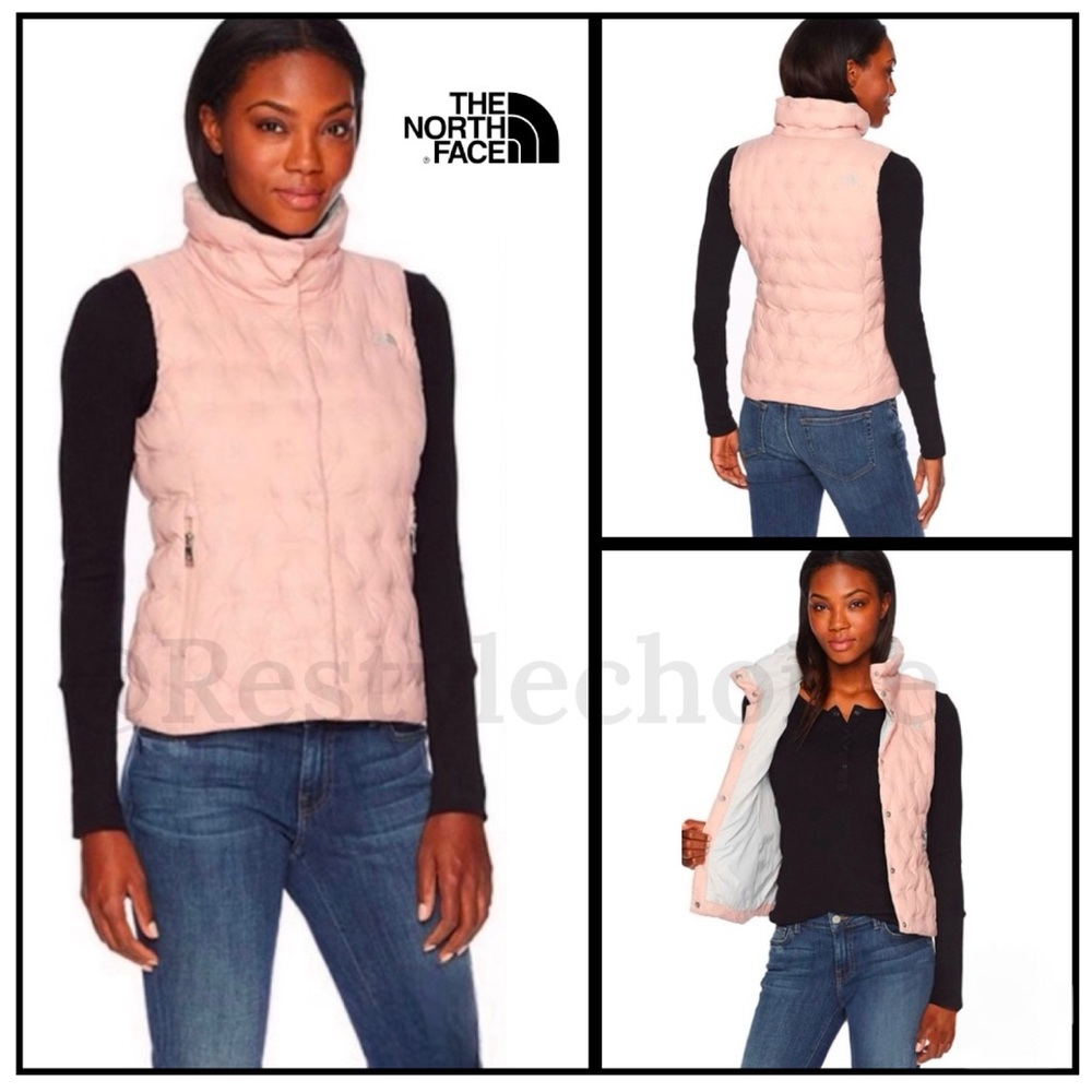 THE NORTH FACE 550 Holladown Crop BABY PINK NYLON VEST S/P